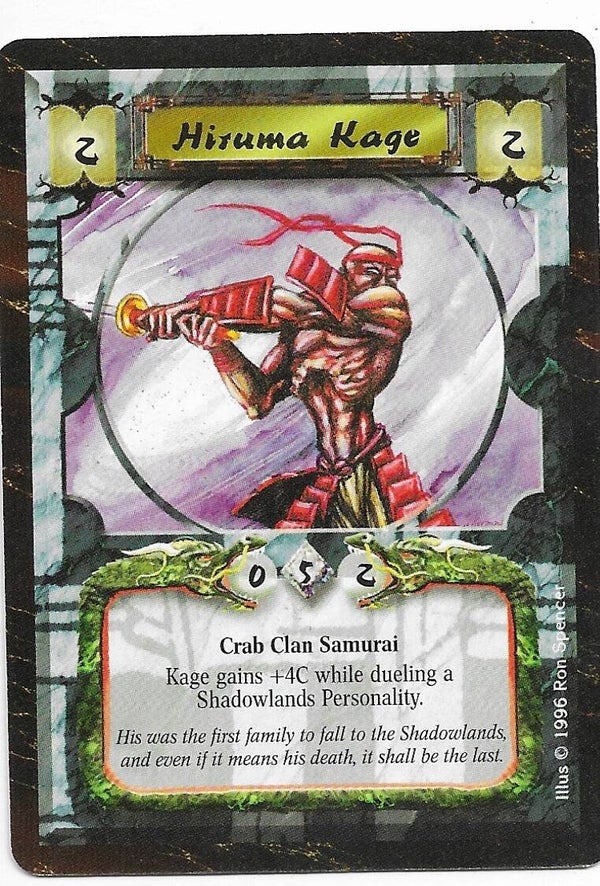 L5R : CLAN : CRAB : Hiruma Kage (Time of the Void R.C. (ToV)) - "FIXED REPRINT"