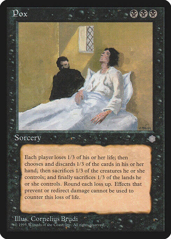 Magic : The Gathering (MTG) : Pox (GLOSSY Ice Age (ICEGL)) - R  (SPLD-PLD (not a bunch))