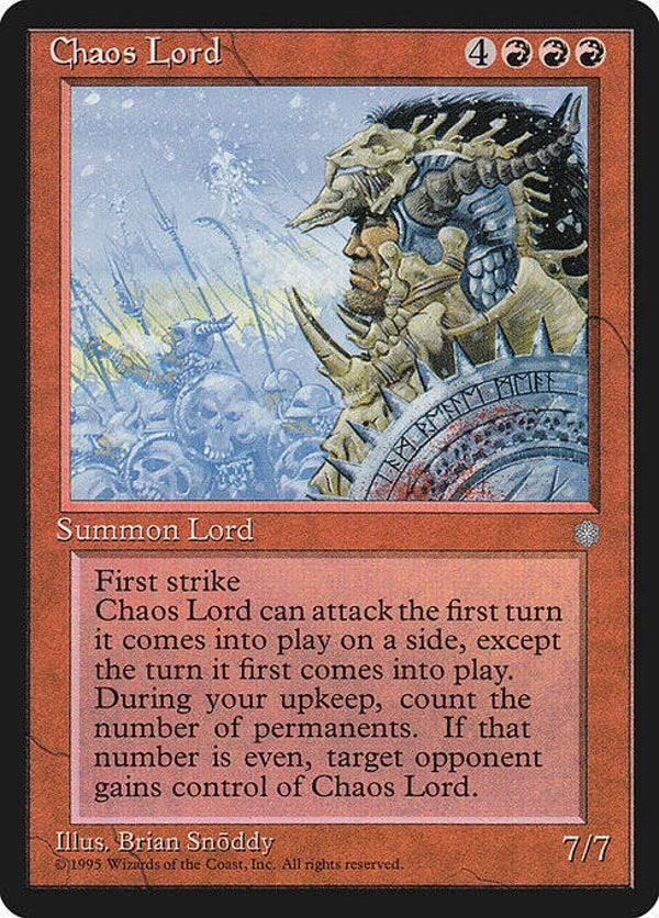 Magic : The Gathering (MTG) : Chaos Lord (GLOSSY Ice Age (ICEGL)) - R (PLD MINUS)