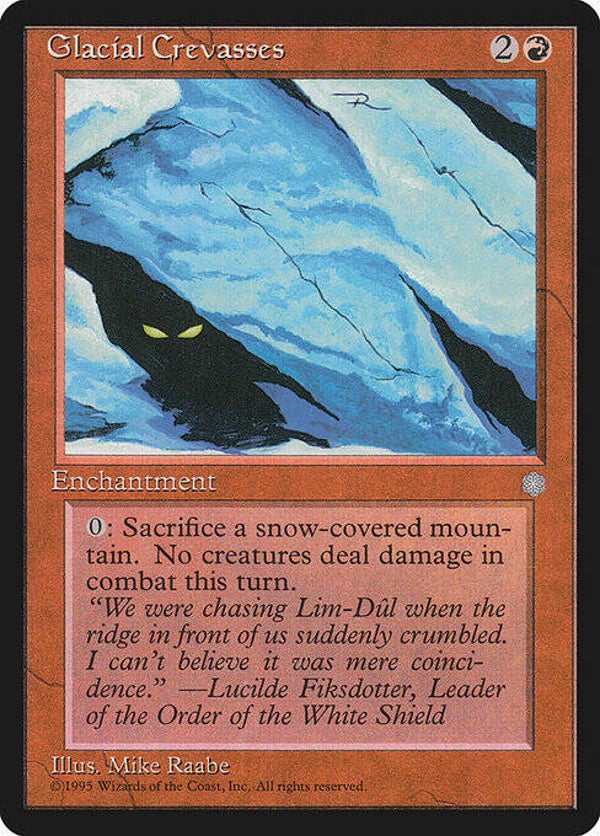 Magic : The Gathering (MTG) : Glacial Crevasses (GLOSSY Ice Age (ICEGL)) - R