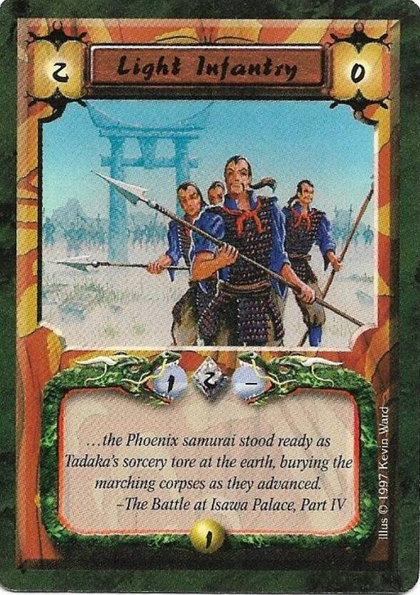L5R : FOLLOWER : Light Infantry (Crimson and Jade R.C. (CaJ)) - "FIXED REPRINT"