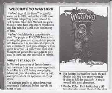 Warlord Saga of the Storm (CCG) : 4E Small Rule book Learn to play (LTP english version)