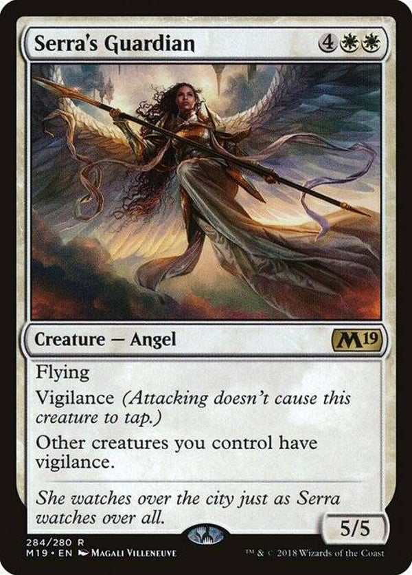 Magic the Gathering (MTG) : Serra's Guardian (Core Set 2019 (Extra : 284/280)) - R