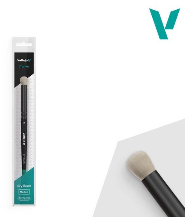 VALLEJO : BRUSH : REF : B07002 : DRY BRUSH SERIE : Natural Hair Dry Brush (MEDIUM)