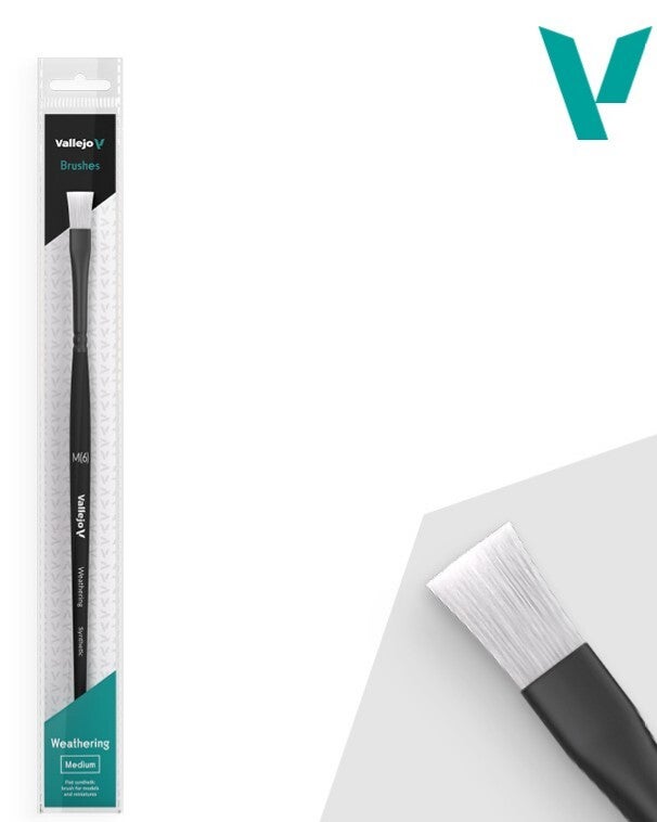 VALLEJO : BRUSH : REF : B09002 : WEATHERING FLAT SERIE : Synthetic Brush (MEDIUM) (6)
