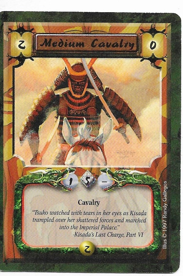 L5R : FOLLOWER : Medium Cavalry (Crimson and Jade R.C. (CaJ)) - "FIXED REPRINT"