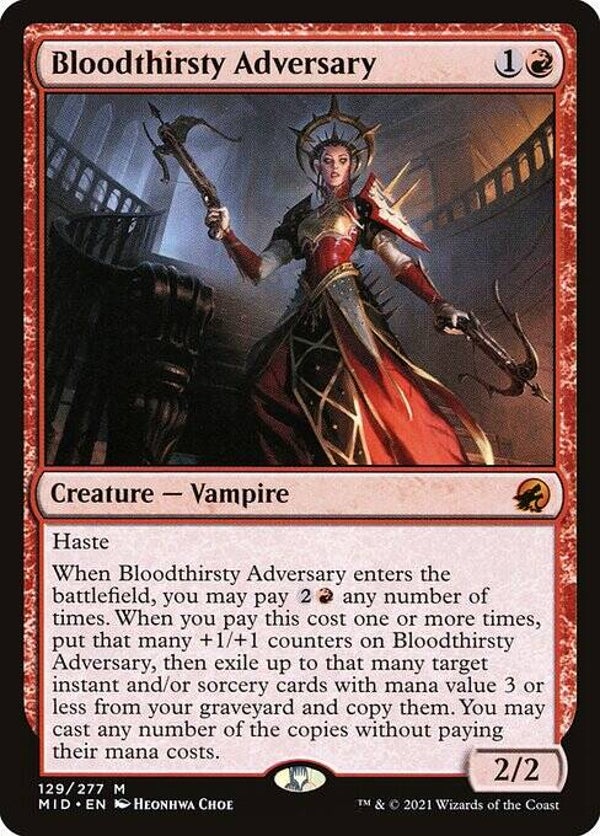 Magic : The Gathering (MTG) : Bloodthirsty Adversary (Innistrad : Midnight Hunt (MID)) - M