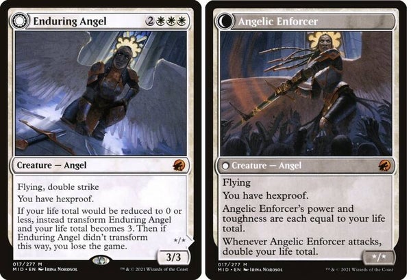 Magic : The Gathering (MTG) : Enduring Angel / Angelic Enforcer (Innistrad : Midnight Hunt (MID)) - M