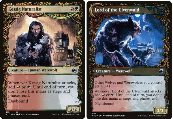 Magic : The Gathering (MTG) : Kessig Naturalist / Lord of the Ulvenwald (Innistrad : Midnight Hunt (MID)) (Extra : 373) - U