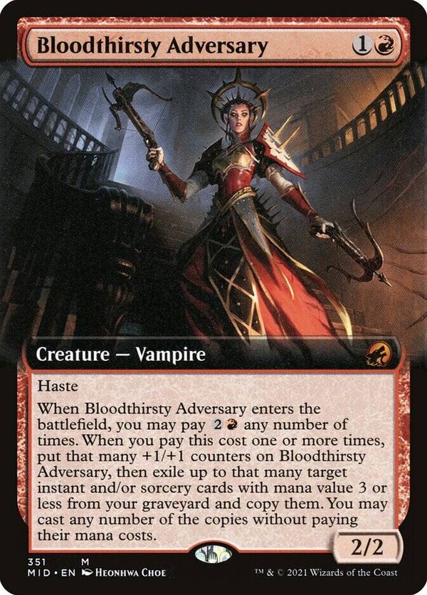 Magic : The Gathering (MTG) : Bloodthirsty Adversary (Innistrad : Midnight Hunt (MID)) (Extra : 351) - R