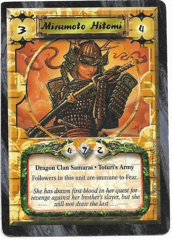 L5R : CLAN : DRAGON / TOTURI'S ARMY : Mirumoto Hitomi (Anvil of Despair R.C. (AoD)) - "FIXED REPRINT"
