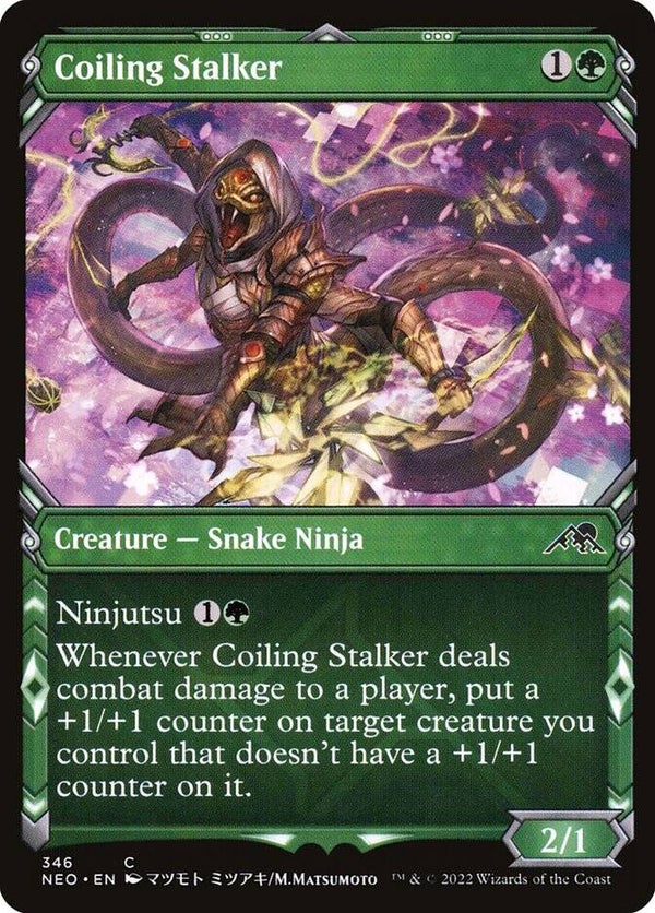 Magic : The Gathering (MTG) : Coiling Stalker (Kamigawa : Neon Dynasty (NEO)) (Extra : 346) - C - FOIL