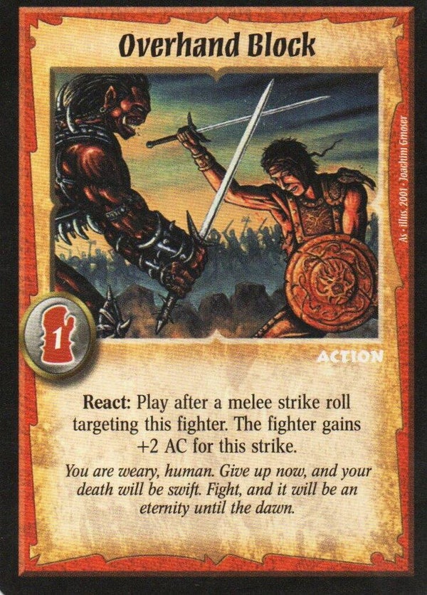 Warlord Saga of the Storm : Overhand Block (BK Deck special)