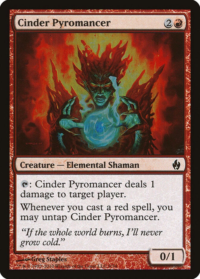 Magic : The Gathering (MTG) : Cinder Pyromancer - (Premium Deck Series : Fire & Lightning) - FOIL