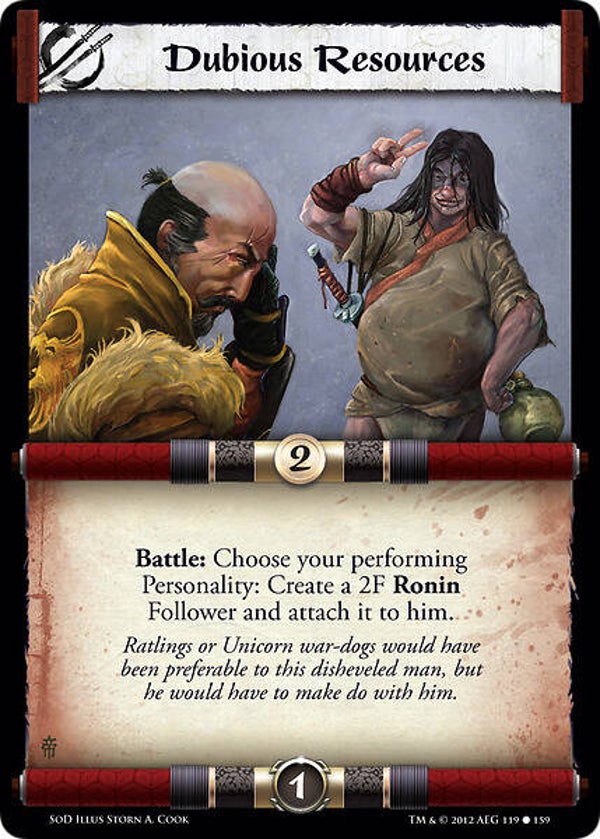 L5R : STRATEGY : Dubious Resources (Seeds of Decay (SoD)) - C