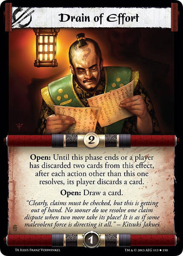 L5R : STRATEGY : Drain of Effort (TORN ASUNDER (TA)) - U
