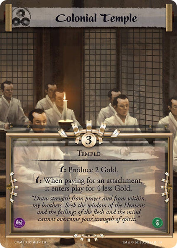 L5R : HOLDING : Colonial Temple (COILS OF MADNESS (CoM)) - FIXED - FULL BLEED