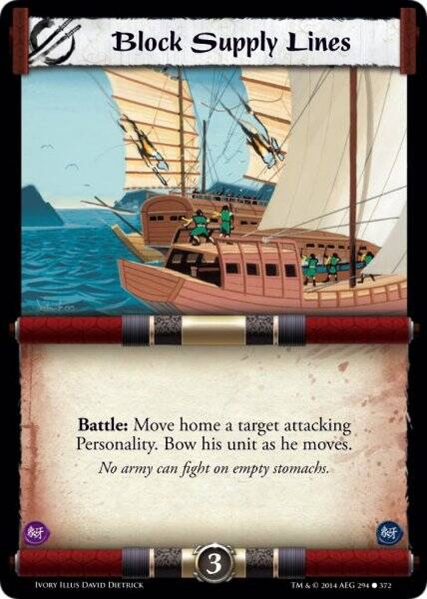 L5R : STRATEGY : Block Supply Lines (IVORY ED) - C - FOIL (PROMO PACK)