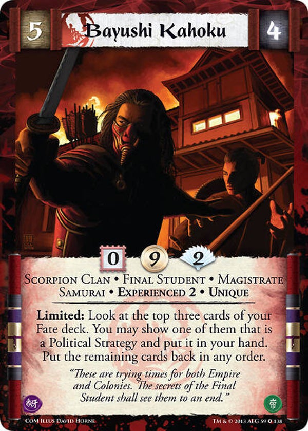 L5R : CLAN : SCORPION : Bayushi Kahoku • Exp 2 (COILS OF MADNESS (CoM)) - FIXED - FOIL