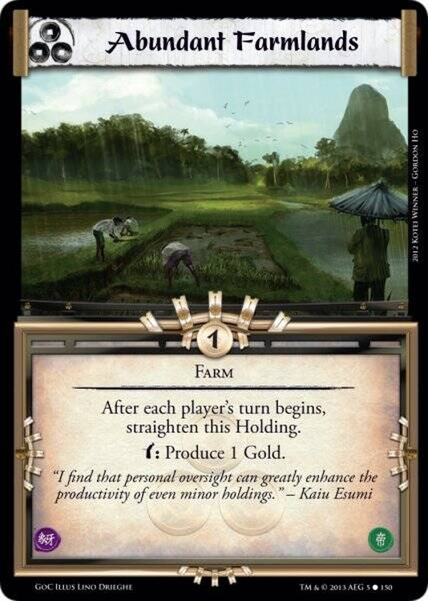 L5R : HOLDING : Abundant Farmlands (GATES OF CHAOS (GoC)) - C