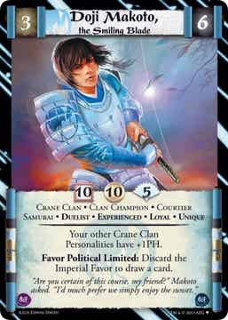 L5R : CLAN : CRANE : Doji Makoto, the Smiling Blade • Exp (Promo IVORY) - FOIL