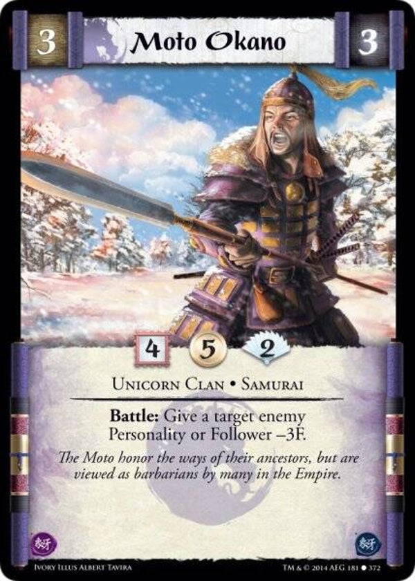 L5R : CLAN : UNICORN : Moto Okano (IVORY ED) - C - FOIL (PROMO PACK)