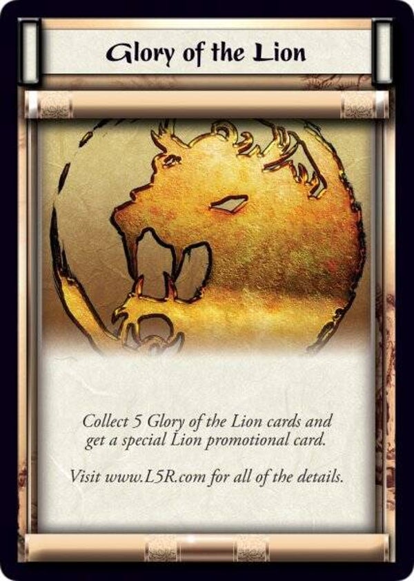L5R : OTHER : REDEMPTION CARD : Glory of the LION (IVORY version)