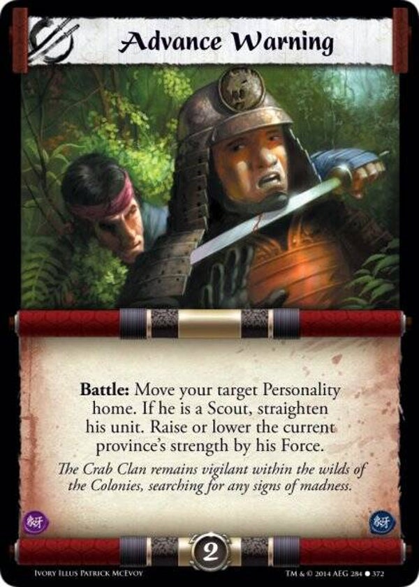 L5R : STRATEGY : Advance Warning (IVORY ED) - C - FOIL (PROMO PACK)