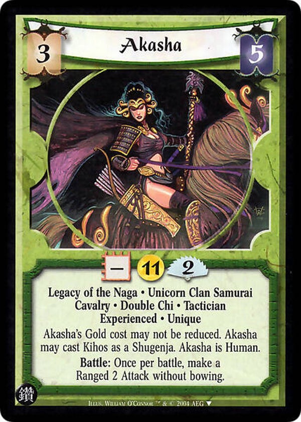 L5R : CLAN : NAGA / UNICORN : Akasha • Exp (Promo DE (NAGA COLOR BORDER))
