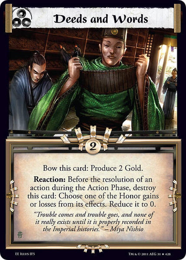 L5R : HOLDING : Deeds and Words (EMPEROR ED) - RARE