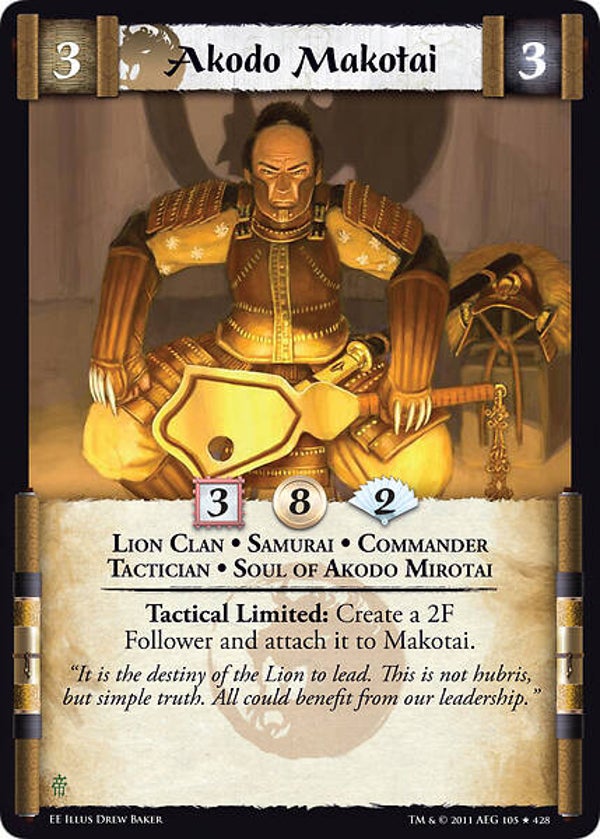 L5R : CLAN : LION : Akodo Makotai (EMPEROR ED) - RARE