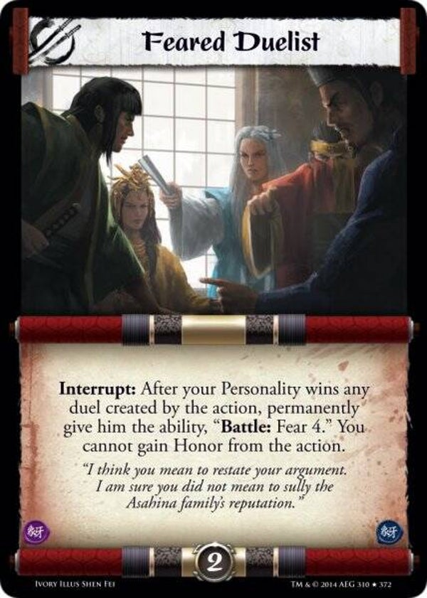 L5R : STRATEGY : Feared Duelist (IVORY ED) - RARE