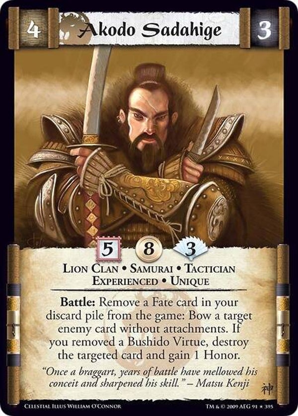 L5R : CLAN : LION : Akodo Sadahige • Exp (CELESTIAL ED) - R