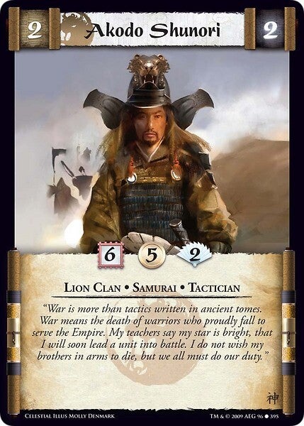 L5R : CLAN : LION : Akodo Shunori (CELESTIAL ED) - C