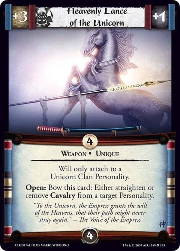 L5R : ITEM :  Heavenly Lance of the Unicorn (CELESTIAL ED) - FIXED