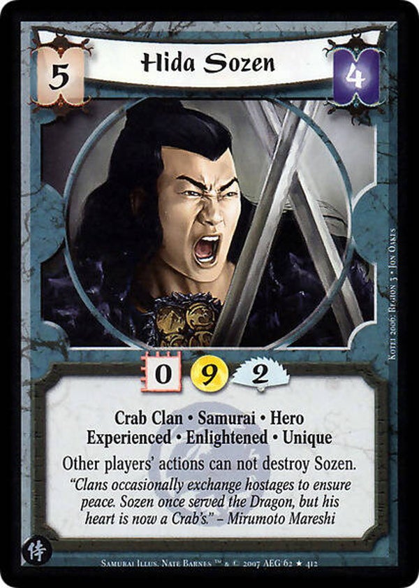 L5R : CLAN : CRAB : Hida Sozen • Exp (Test of Enlightenment (ToE)) - FIXED