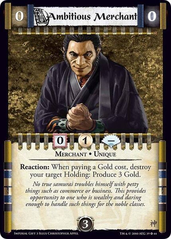 L5R : FOLLOWER : Ambitious Merchant (The Imperial Gift 3 (Imperial Gift 3)) - FIXED