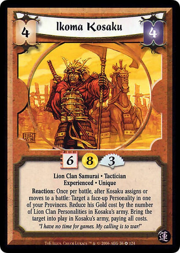 L5R : CLAN : LION :  Ikoma Kosaku • Exp (Test of Enlightenment (ToE)) - FIXED