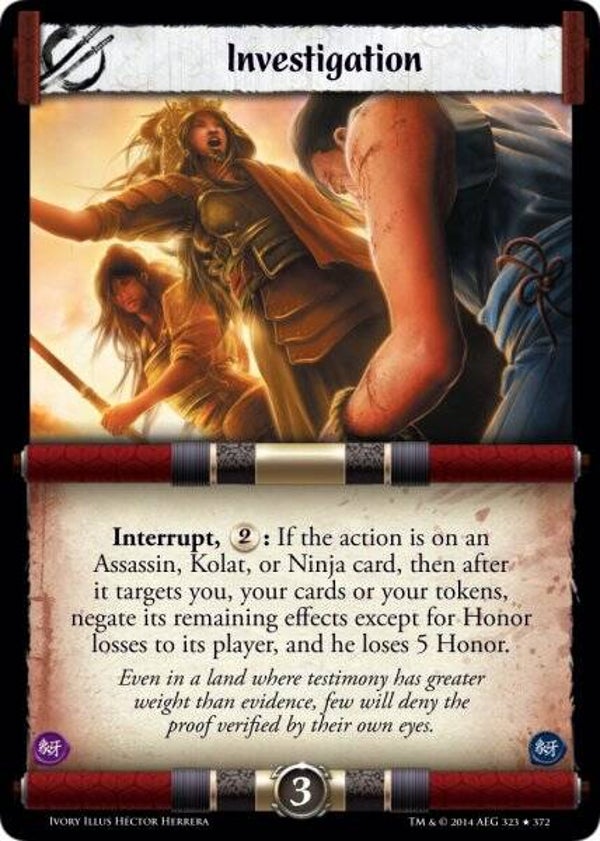 L5R : STRATEGY : Investigation (IVORY ED) - RARE