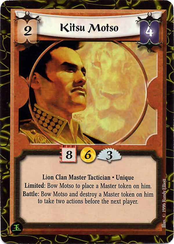 L5R : CLAN : LION : Kitsu Motso (Promo JADE) (SPECIAL JADE BORDER)