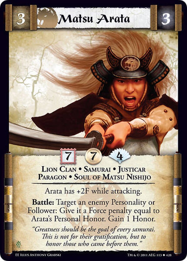L5R : CLAN : LION : Matsu Arata (EMPEROR ED) - U
