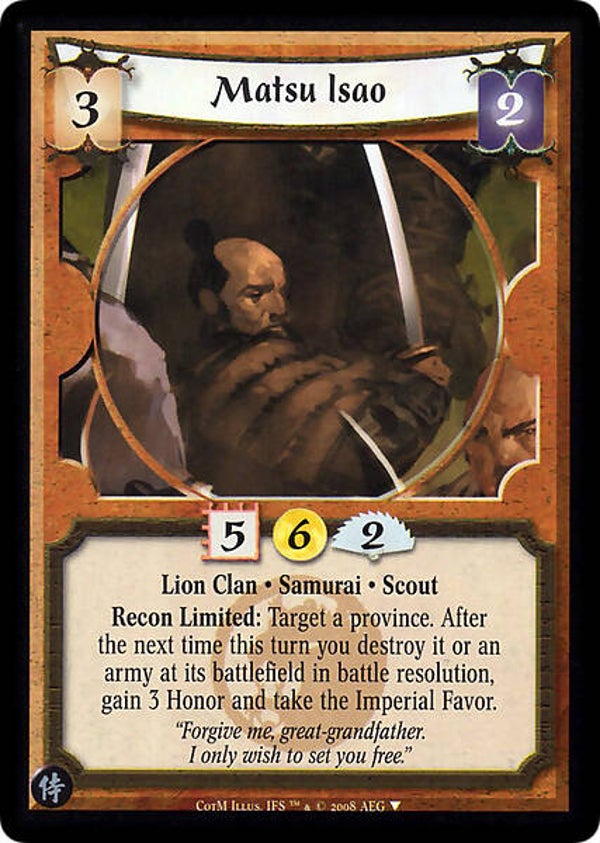 L5R : CLAN : LION : Matsu Isao (Promo COTM (SAM))