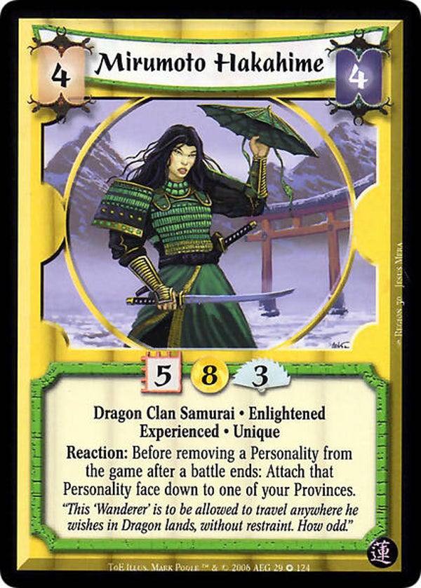 L5R : CLAN : DRAGON : Mirumoto Hakahime • Exp (Test of Enlightenment (ToE)) - FIXED