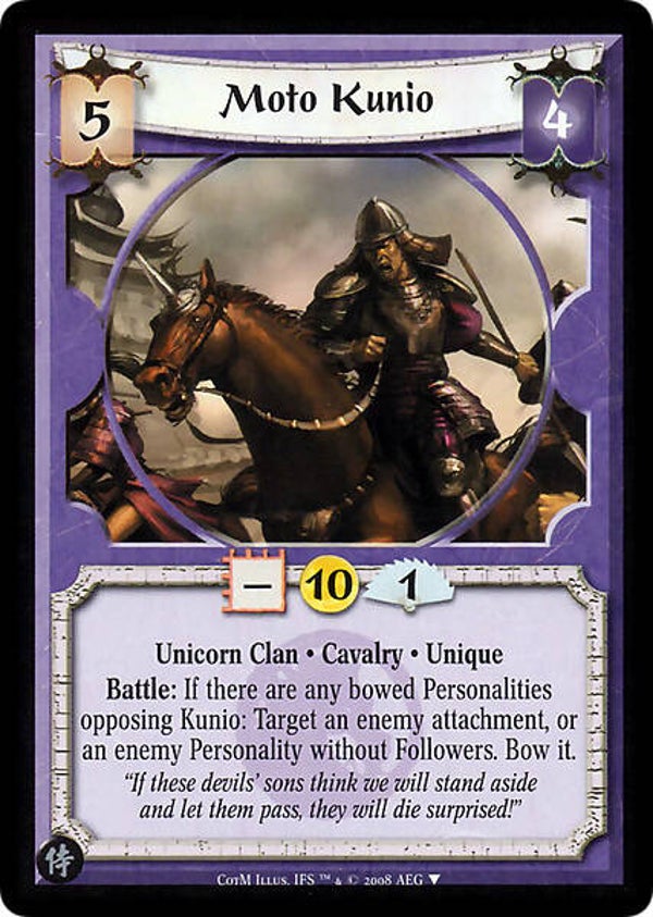 L5R : CLAN : UNICORN : Moto Kunio (Promo COTM (SAM))