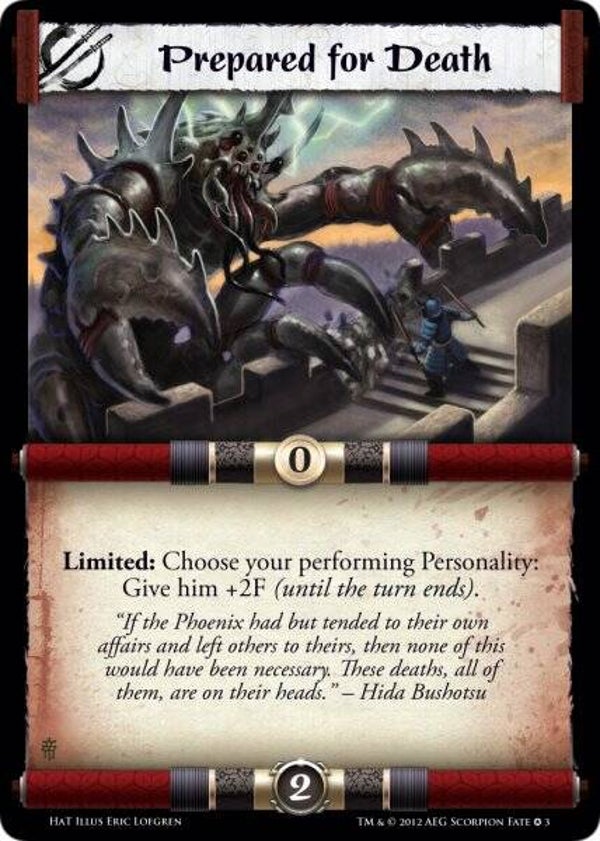 L5R : STRATEGY : Prepared for Death N : 3 (L2P : Honor and Treachery (HAT)) - FIXED