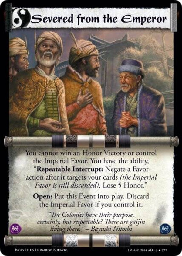 L5R : EVENT : Severed from the Emperor (IVORY ED) - RARE