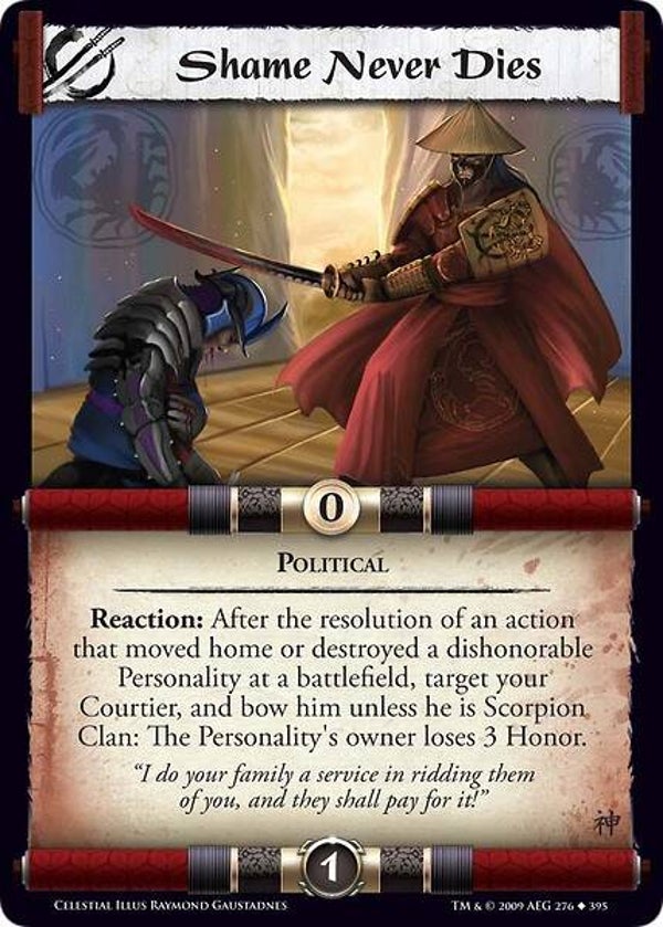 L5R : STRATEGY : Shame Never Dies (CELESTIAL ED) - U