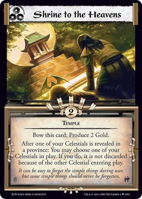 L5R : HOLDING : Shrine to the Heavens - (Promo BTD (CE))