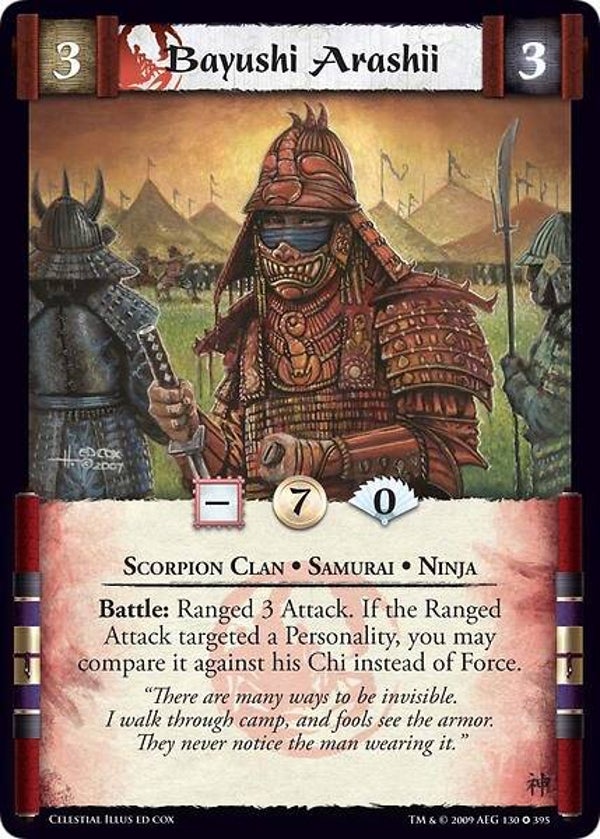 L5R : CLAN : SCORPION : Bayushi Arashii (CELESTIAL ED) - FIXED