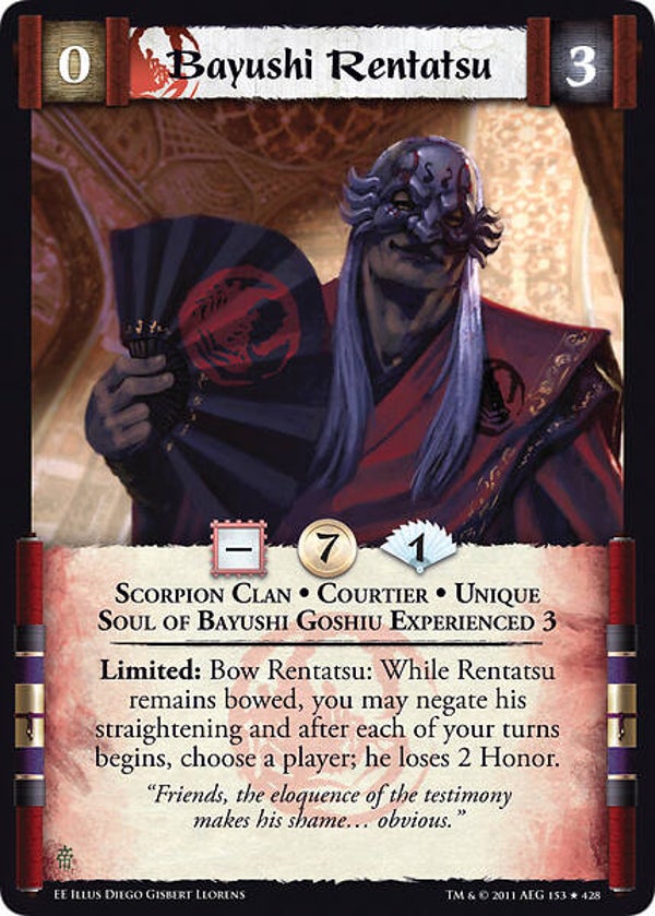 L5R : CLAN : SCORPION : Bayushi Rentatsu (EMPEROR ED) - RARE